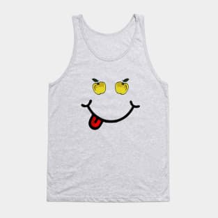 Yellow Apple & Smile (in the shape of a face) Tank Top